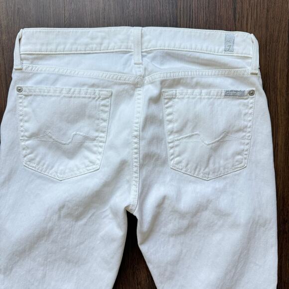 7 For All Mankind White Cropped Low Rise Jeans Women’s Size 29 - Picture 5 of 9